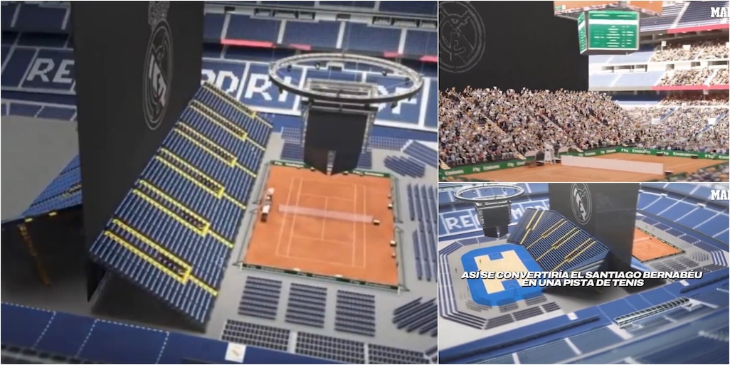 Così lo stadio Bernabeu a Madrid si trasformerà in un campo da tennis per Sinner e Alcaraz FOTO