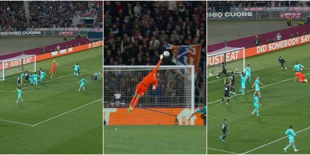 Ravaglia, che errore: la fotosequenza dell'uscita del portiere in Bologna-Aston Villa