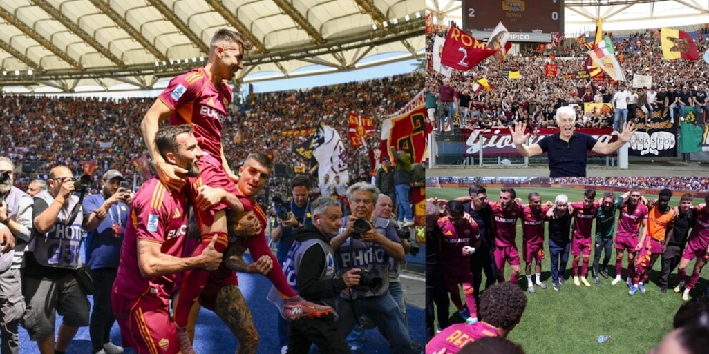 FOTO Dalle lacrime di El Shaarawy alla festa di Gasperini: la Roma in trionfo dopo il derby contro la Lazio