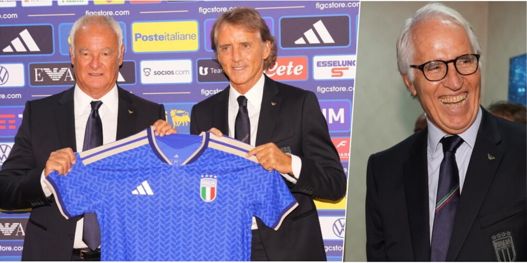 Italia, il primo giorno del duo Mancini-Ranieri: le foto della presentazione