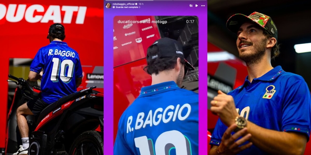 Pecco Bagnaia al Mugello con la maglia dell'Italia: anche Roberto Baggio impazzisce di gioia