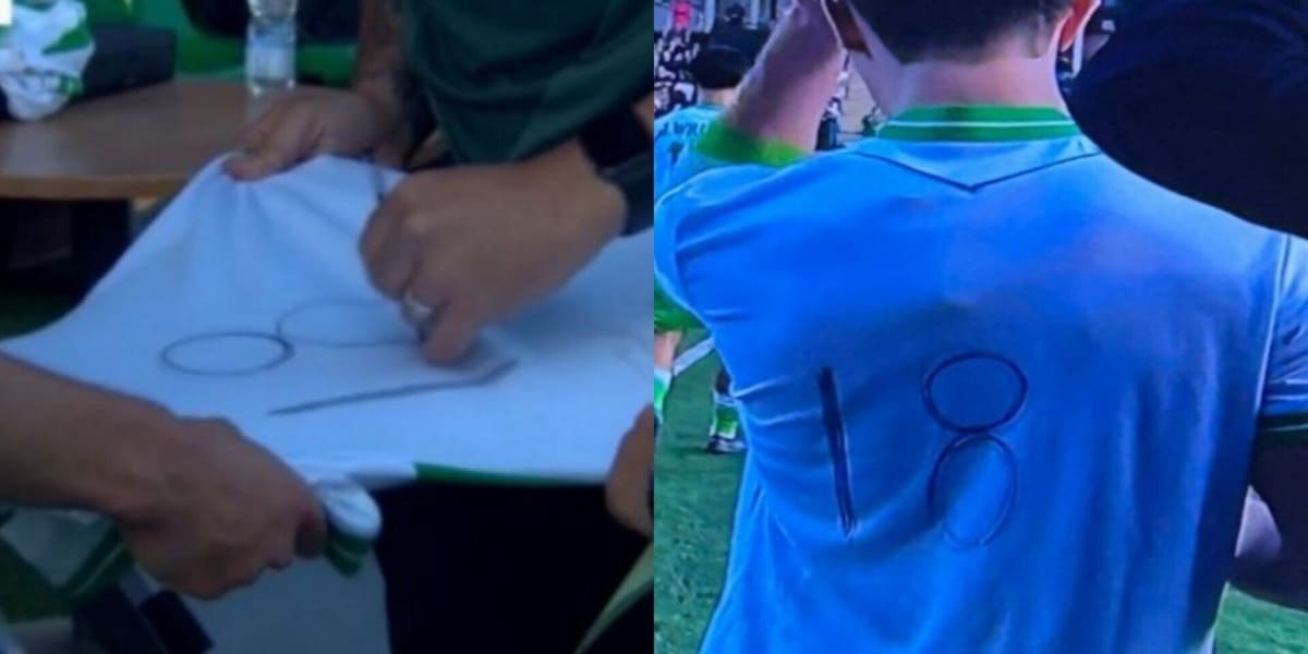 Clamoroso in Champions League: calciatore in campo con il numero sulla maglia scritto a penna
