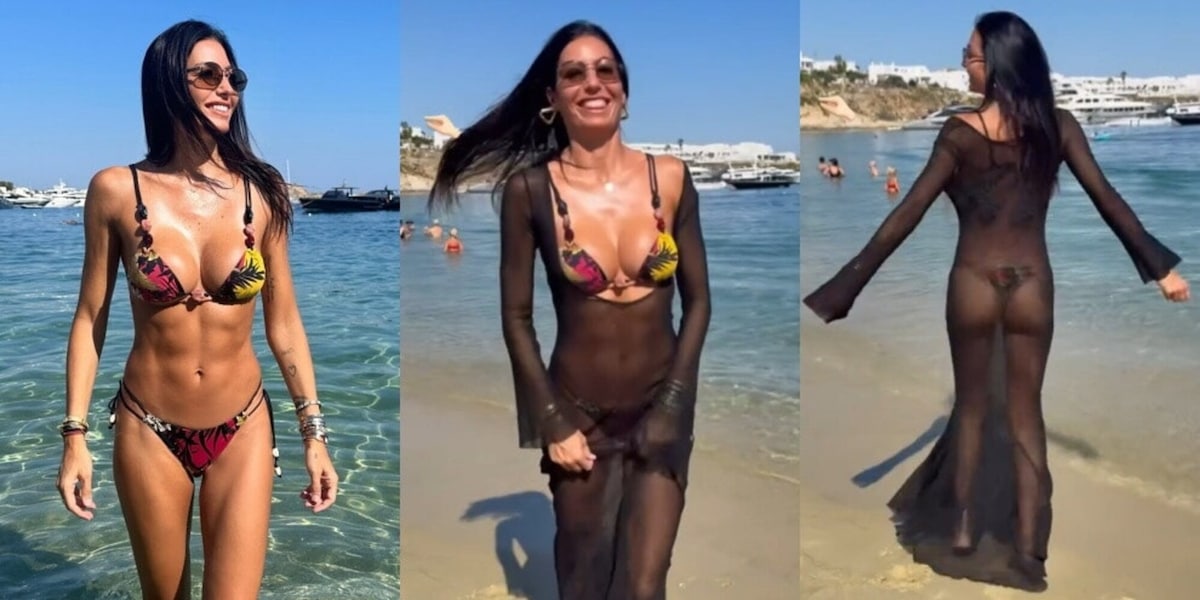 Elisabetta Gregoraci, il balletto sexy in spiaggia incanta Mykonos