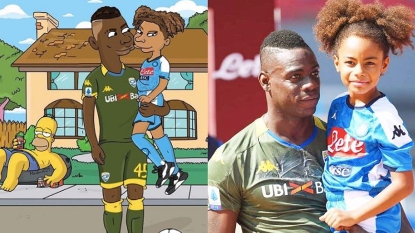 Balotelli papà felice: eccolo con la piccola Pia e Homer!