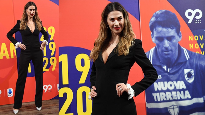 Melissa Satta in total black alla presentazione de "Il Campionato fa 90"