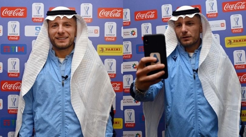 Immobile show a Riyad in versione sceicco!
