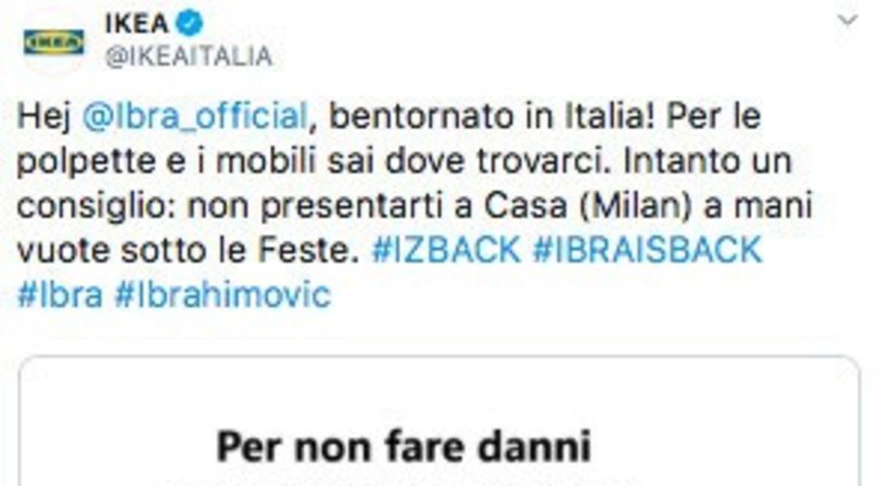 Anche l'Ikea dà il bentornato a Ibra