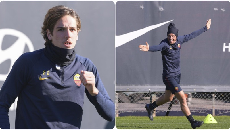 La Roma riparte di corsa: abbracci e sorrisi per Florenzi e Zaniolo
