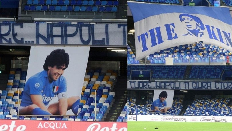Maradona, il commovente omaggio del Napoli dopo la morte