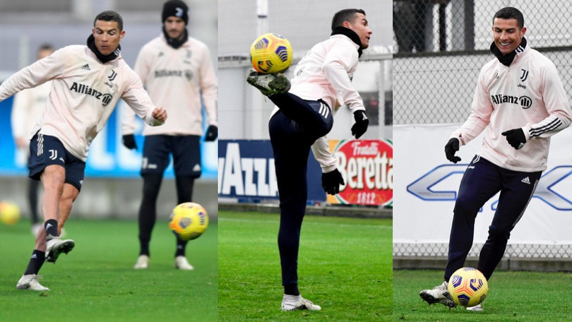 Cristiano Ronaldo, che show nel primo allenamento del 2021