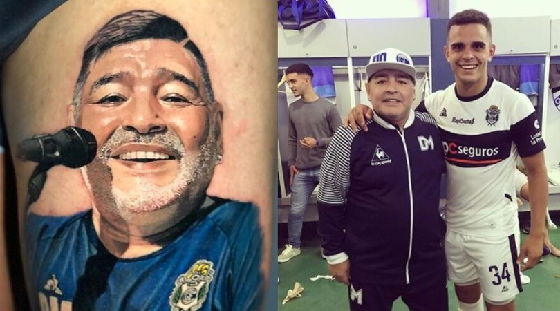 Maradona, il tatuaggio è clamoroso. L'omaggio del calciatore per l'ex Pibe de Oro