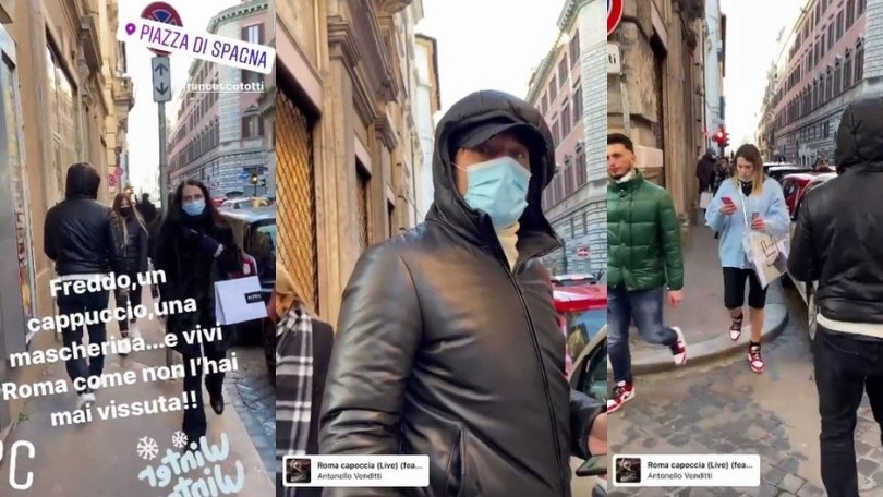 Totti in incognito a spasso per Roma