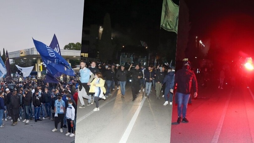 Lazio, i tifosi a Formello: folla al passaggio del pullman