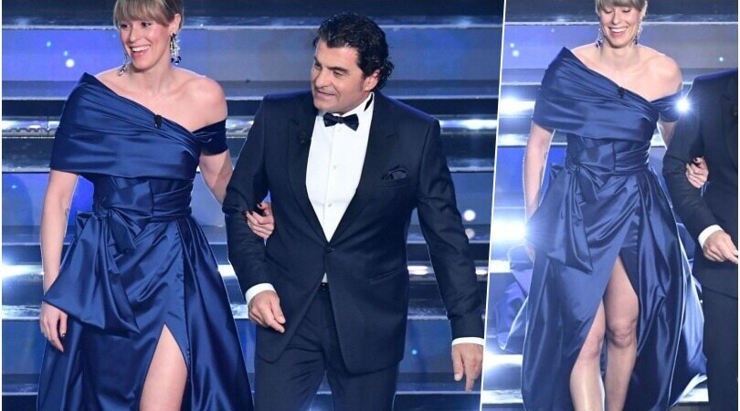 Federica Pellegrini e Alberto Tomba, che look a Sanremo!