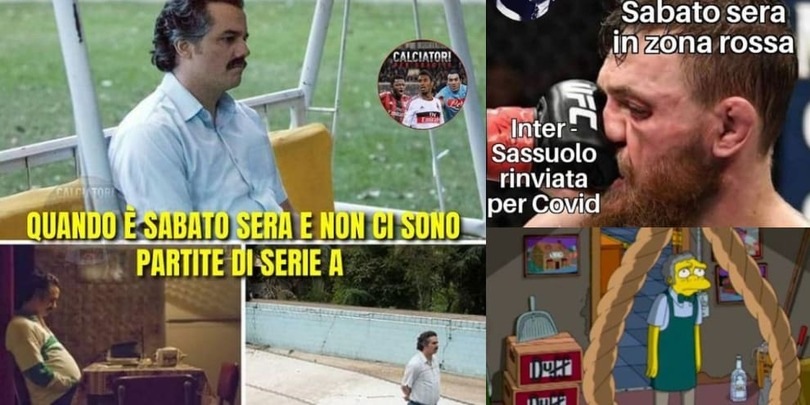 Sabato sera in zona rossa e senza Serie A: noia e ironia sui social