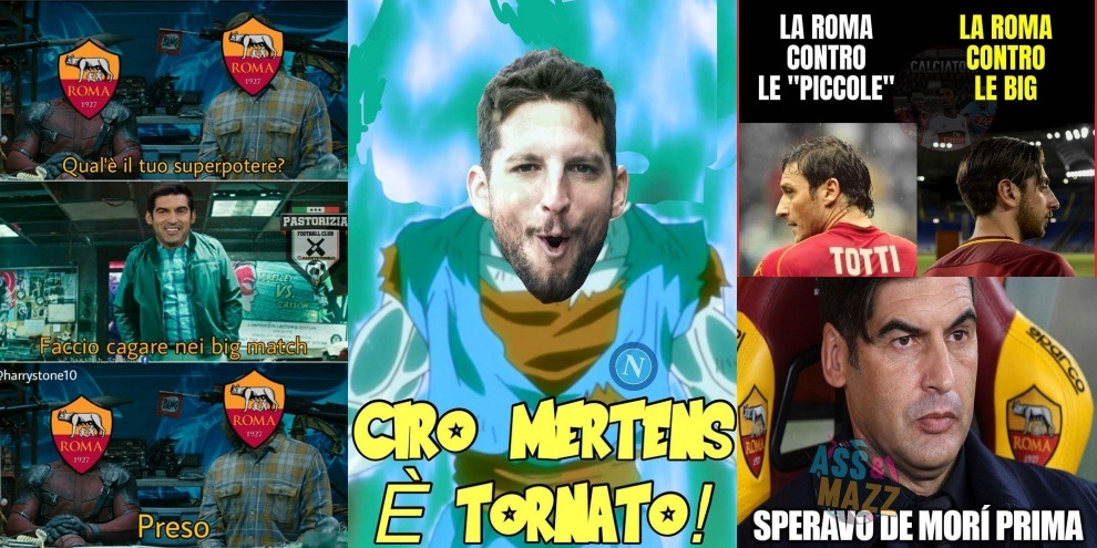 Roma ancora ko con una big, Mertens re di Napoli: web impazzito