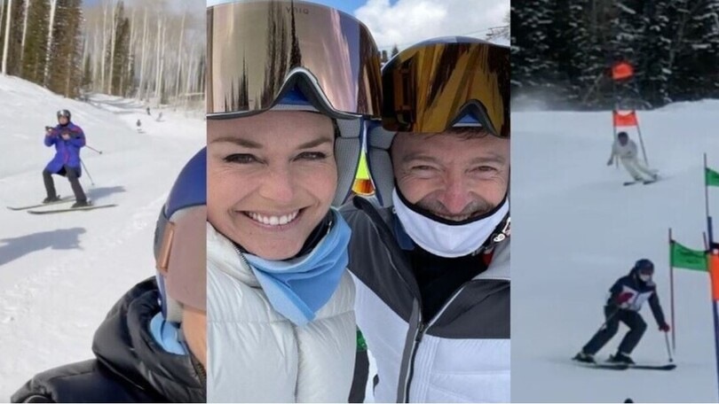 Lindsey Vonn, Hugh Jackman e... un violino: che sfida sugli sci!