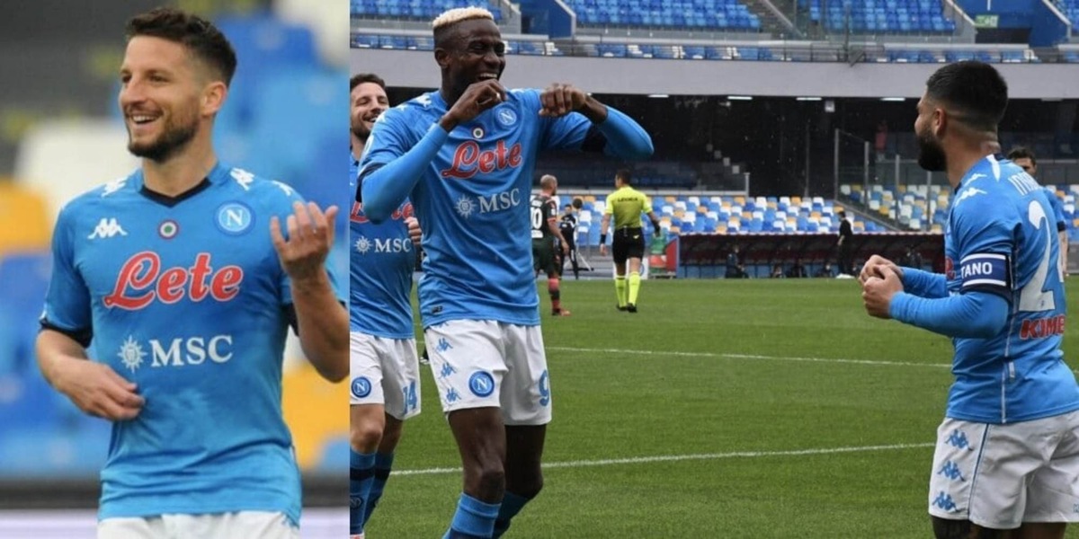 Mertens suona, Insigne e Osimhen ballano: Napoli-Crotone 4-3