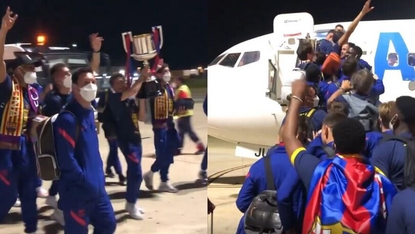 Coppa del Re al Barcellona: Messi e compagni cantano "Bella ciao"