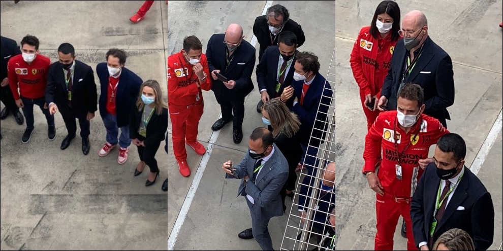 Ferrari: Leclerc e John Elkann con Di Maio e Bonaccini