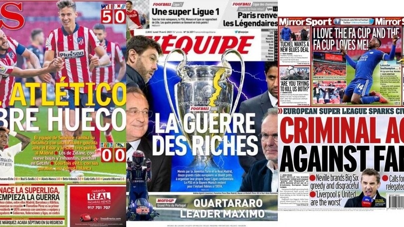 La Superlega sulle prime pagine dei quotidiani europei