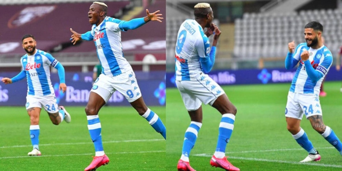 Napoli, Osimhen segna al Torino: balletto con Insigne dopo il gol