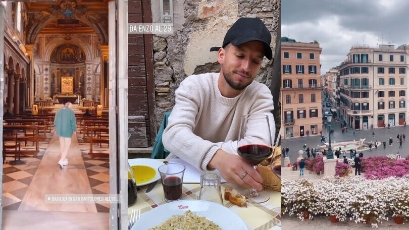 Mertens a spasso per Roma tra Piazza di Spagna e Trastevere