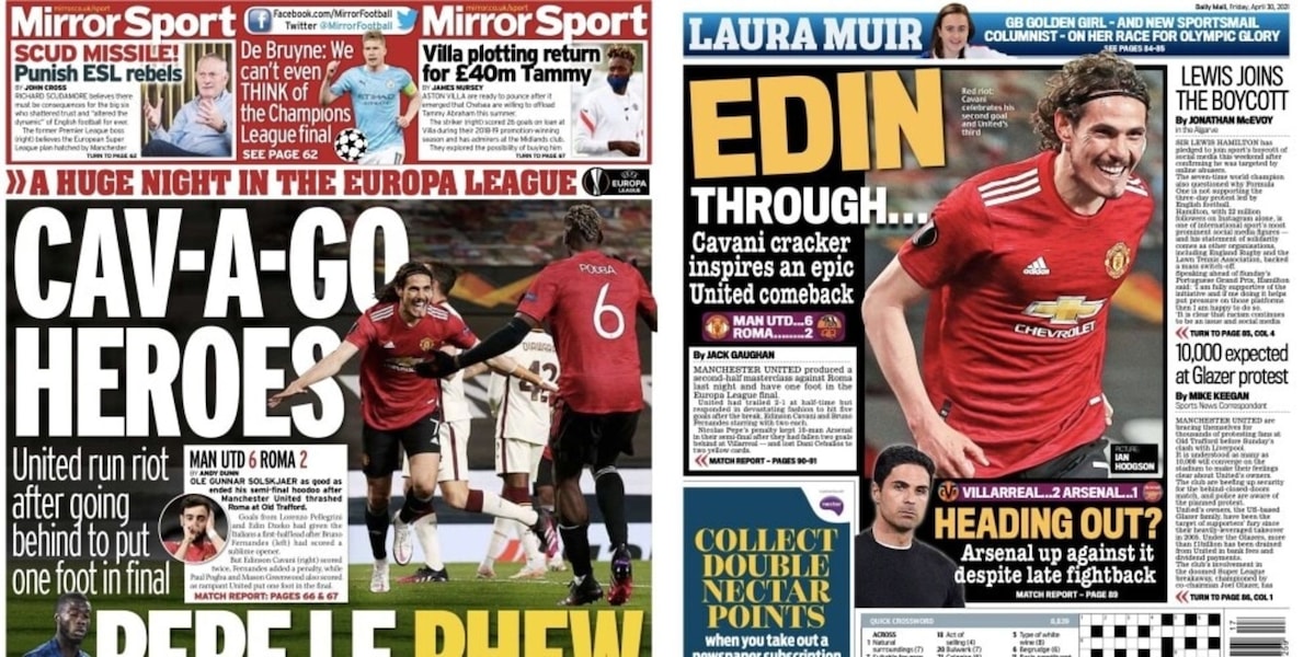 United-Roma, la serata di Old Trafford sui giornali inglesi: “Eroi”