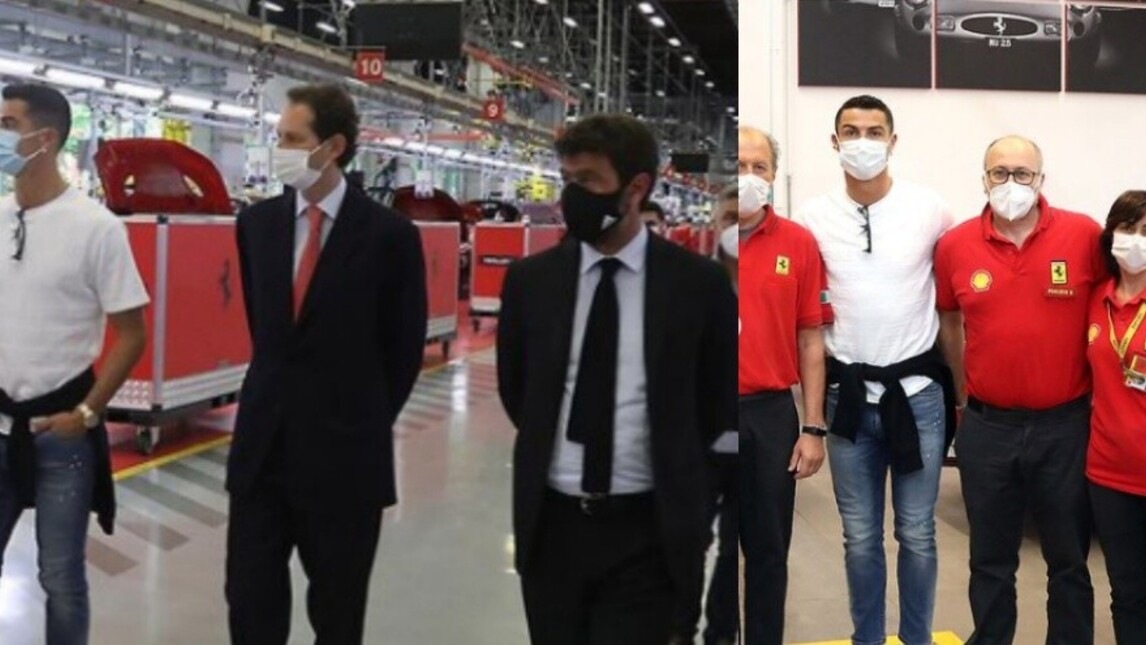 Ferrari, Cristiano Ronaldo ospite di Elkann e Agnelli a Maranello