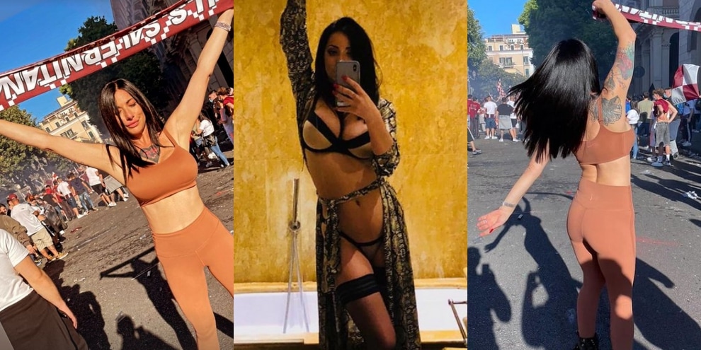 Priscilla Salerno e la sua Salernitana, festa sexy in piazza