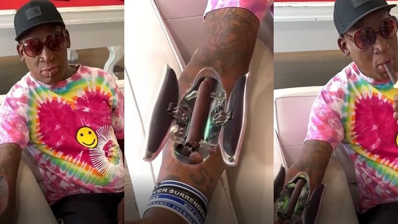 Dennis Rodman fa 60: il braccio da cyborg per i sigari è leggenda!