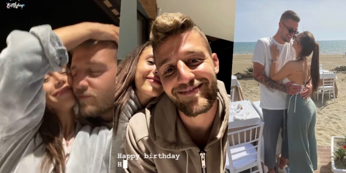 Milinkovic il romantico: baci con la sua Natalija