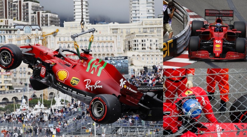 Leclerc "pole col botto": ecco l'incidente che preoccupa la Ferrari FOTO