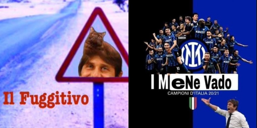 Conte via dall'Inter: ironie e reazioni social