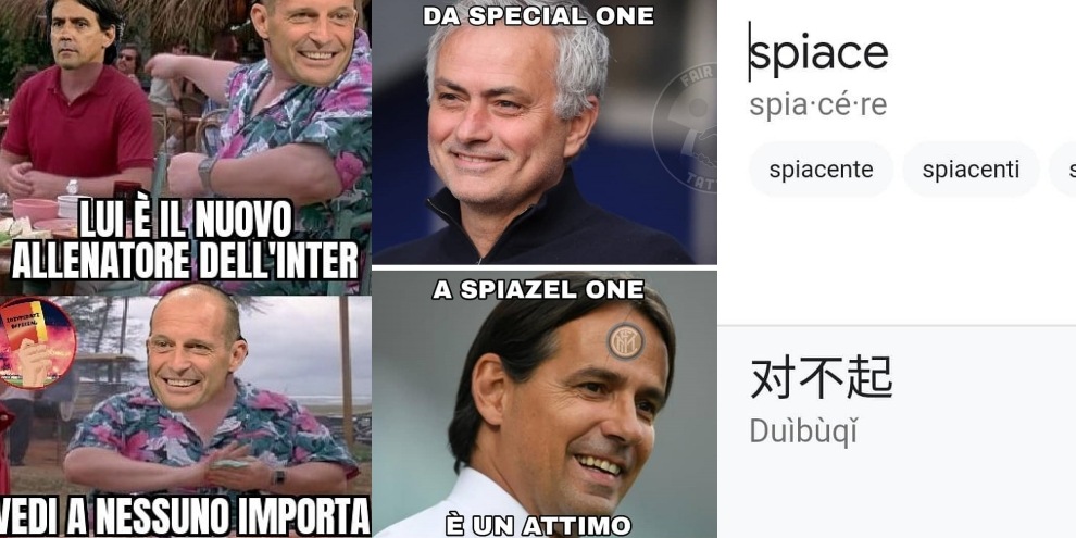 Inzaghi, le ironie dei social: "Da Special One a Spiazel One"