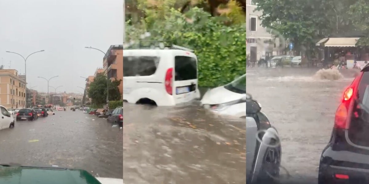 Roma si allaga: il video shock del nubifragio