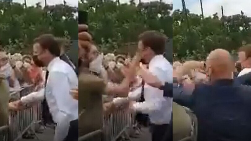 Macron, schiaffo tra la folla: due arresti in Francia