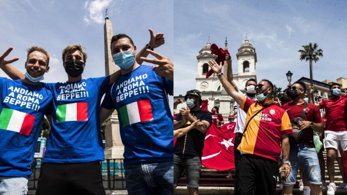 Turchia-Italia, i tifosi si scaldano: cori e bandiere a Roma