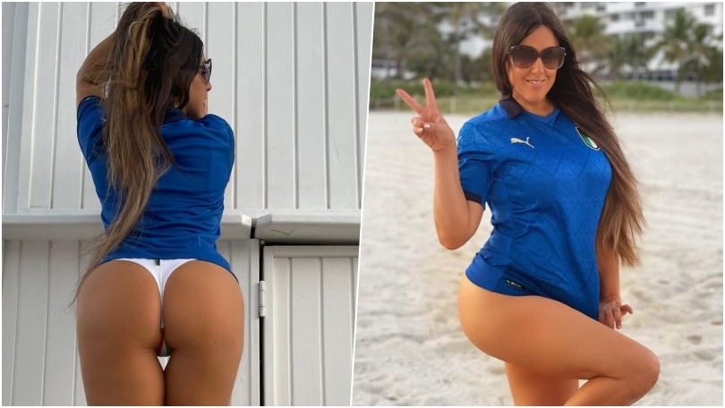 Claudia Romani, sexy tifosa azzurra da Miami