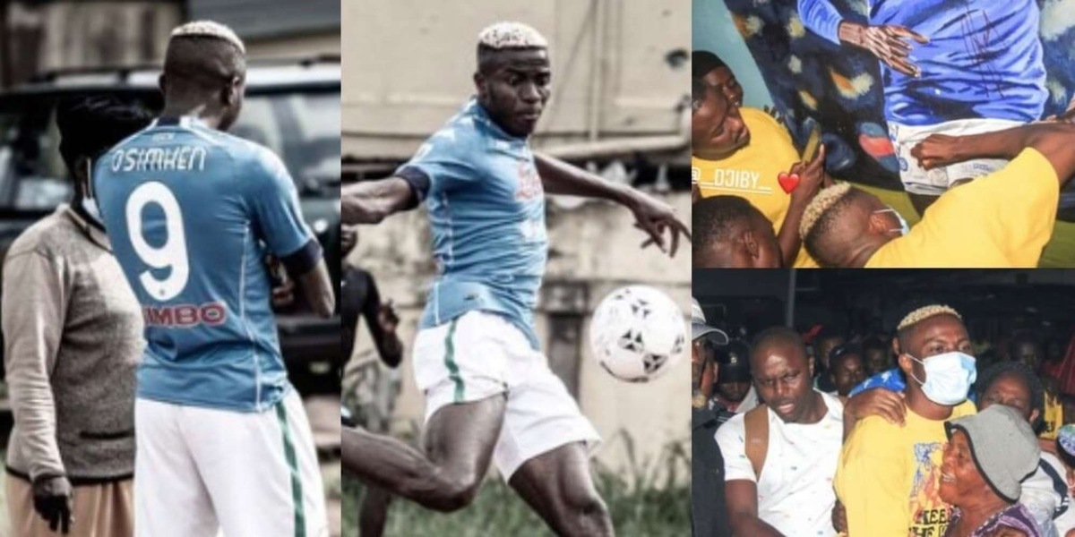 Osimhen show, che festa in Nigeria: murale e partitella!