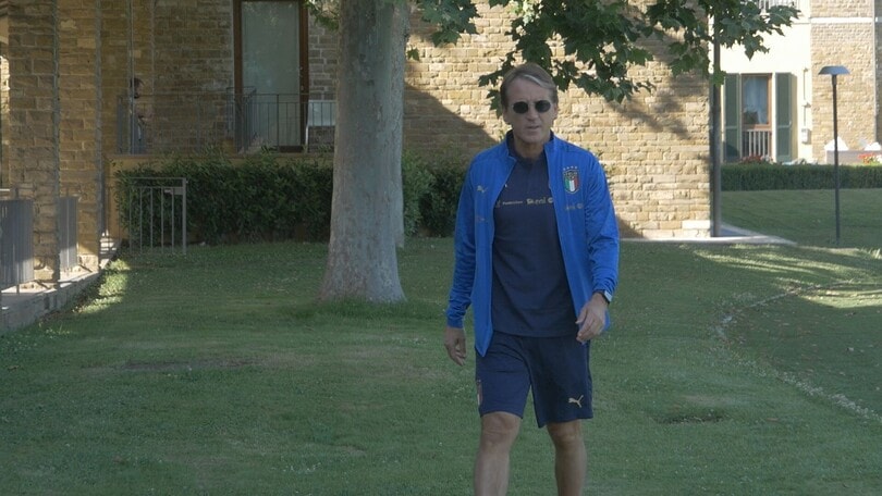 Mancini e gli azzurri oggi a Coverciano
