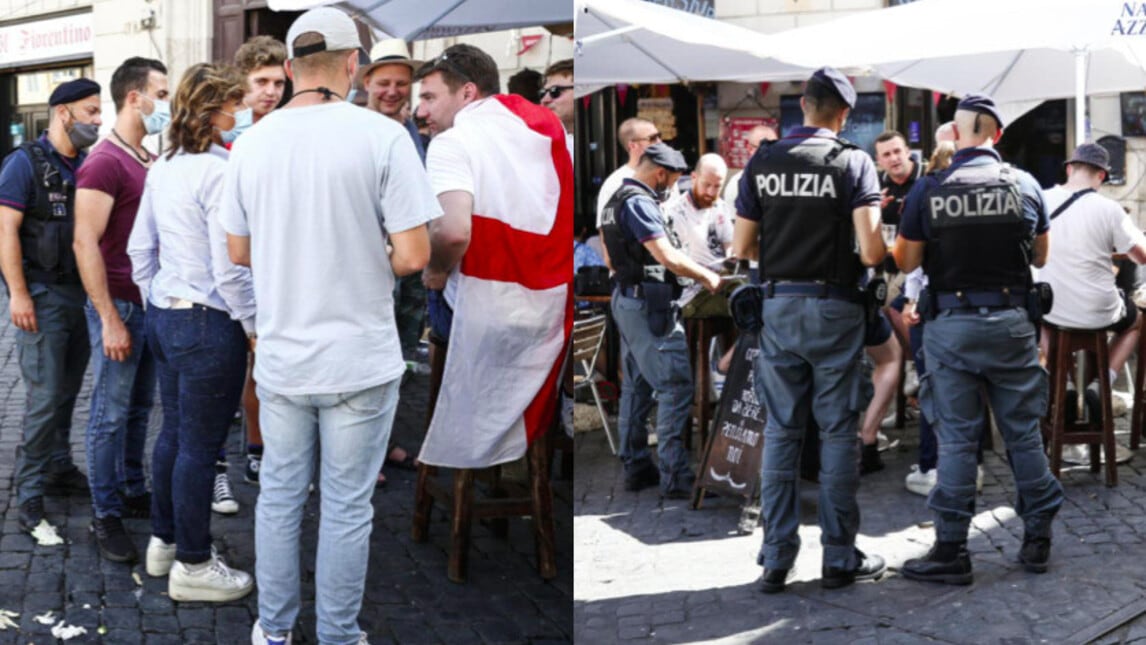 Tifosi inglesi a Roma, controlli della Polizia