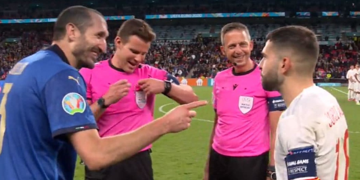 Italia-Spagna, la frase di Chiellini a Jordi Alba prima dei rigori
