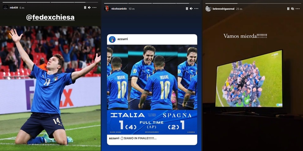 Italia, le esultanze vip da Zaniolo e Belen a Balotelli e Chiara Ferragni
