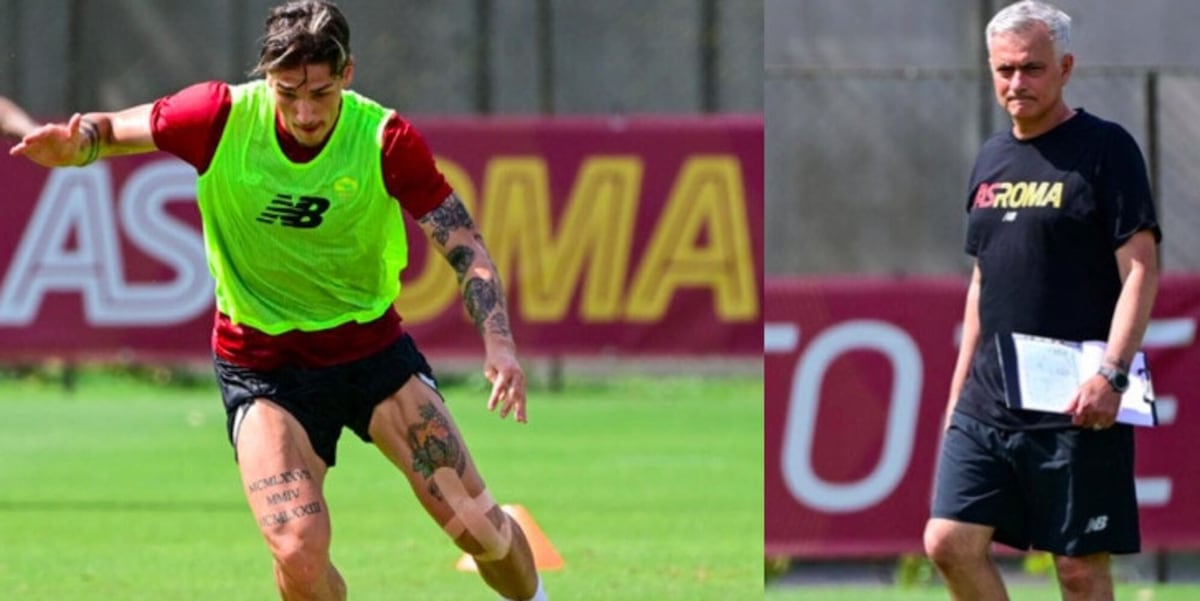 Roma, Zaniolo lavora e suda sotto gli occhi di Mourinho