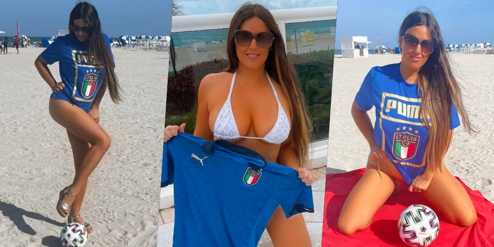 Claudia Romani, una sexy tifosa per l'Italia