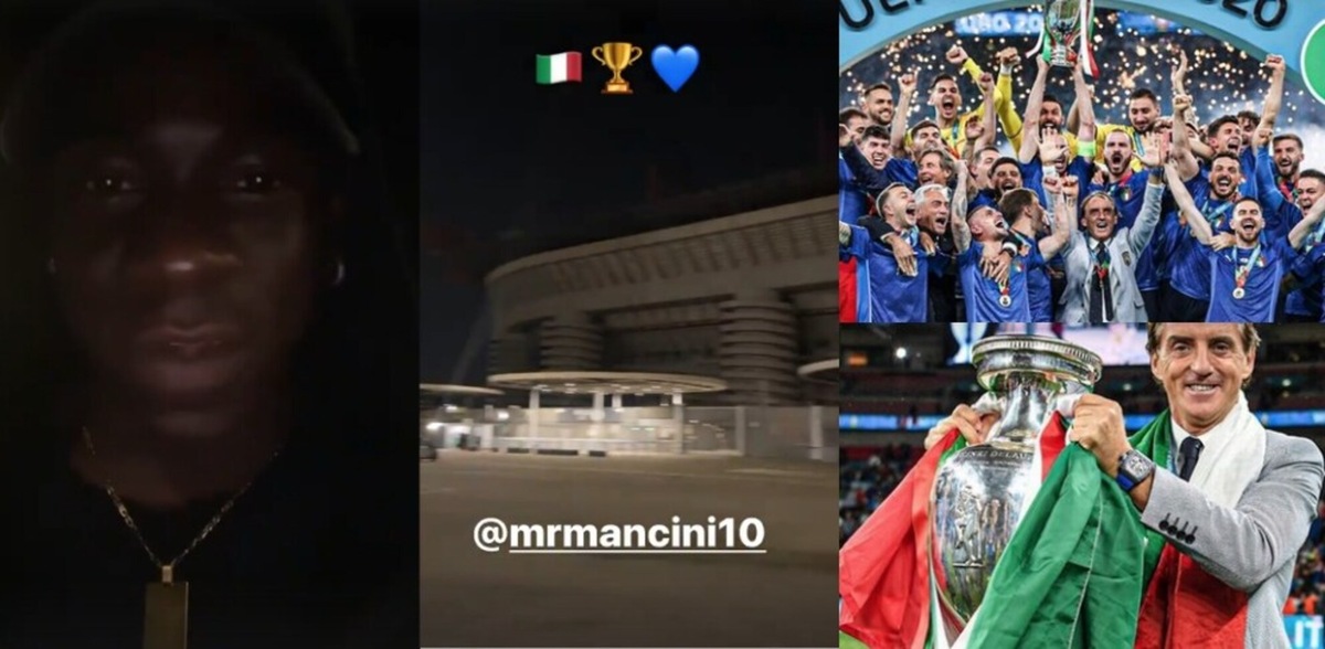 Balotelli a San Siro per seguire Italia-Inghilterra alla radio