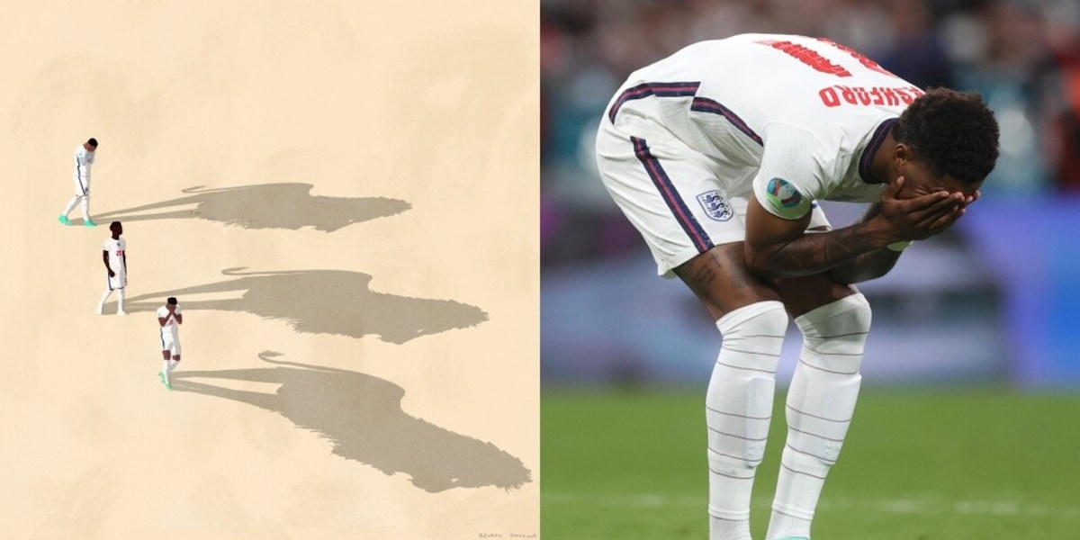 Inghilterra, l'emozionante tributo social a Saka, Sancho e Rashford