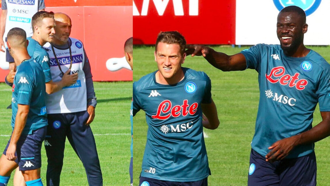 Napoli, Zielinski arriva in ritiro: i saluti a Spalletti e compagni