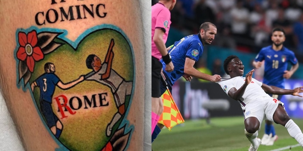 Chiellini e il fallo su Saka: spunta il tatuaggio